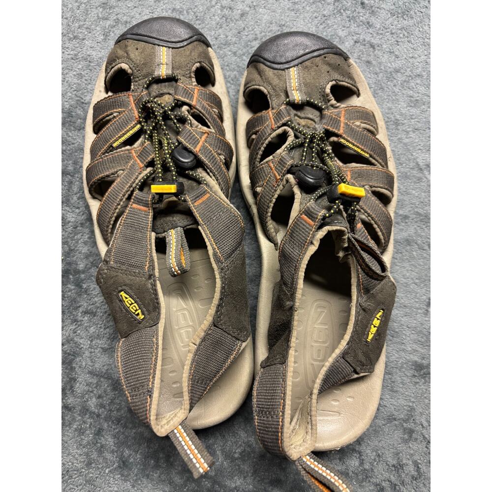 Keen Kanyon Brown Leather Slip-On Hiking Sandals Men's Size 11 1126-bobd